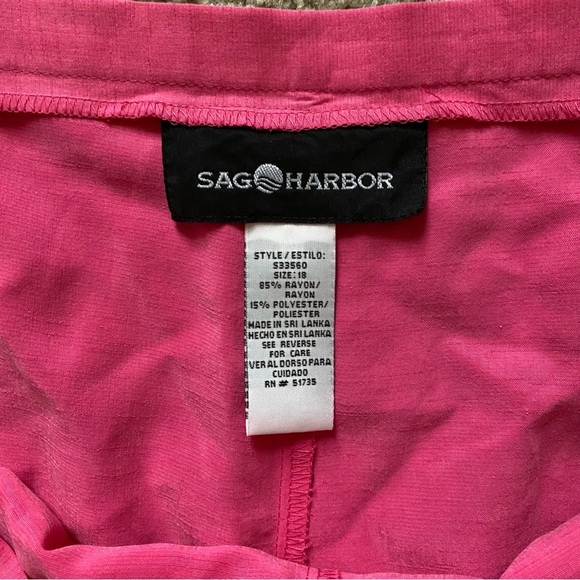 NWT ~ VTG ~ 1990s ~ Sag Harbor ~ Fuchsia Pull On Ankle Pants ~ Size 18 - Picture 6 of 6